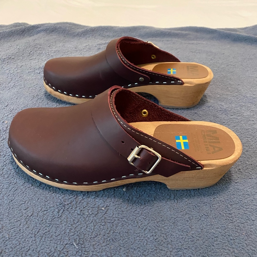 MIA Swedish Alma Leather Clogs, Wine